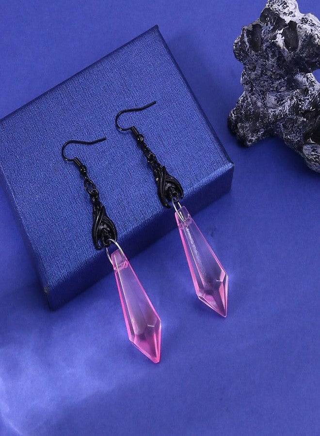 Lookray Gothic Dark Bat Earrings for Women Red Black Zirconia Vampire Earrings Halloween Witch Halloween Jewelry Vampire Dress Cosplay Costume Accessories (Style-H) - Image 4